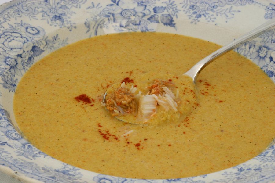 Crab and vanilla soup