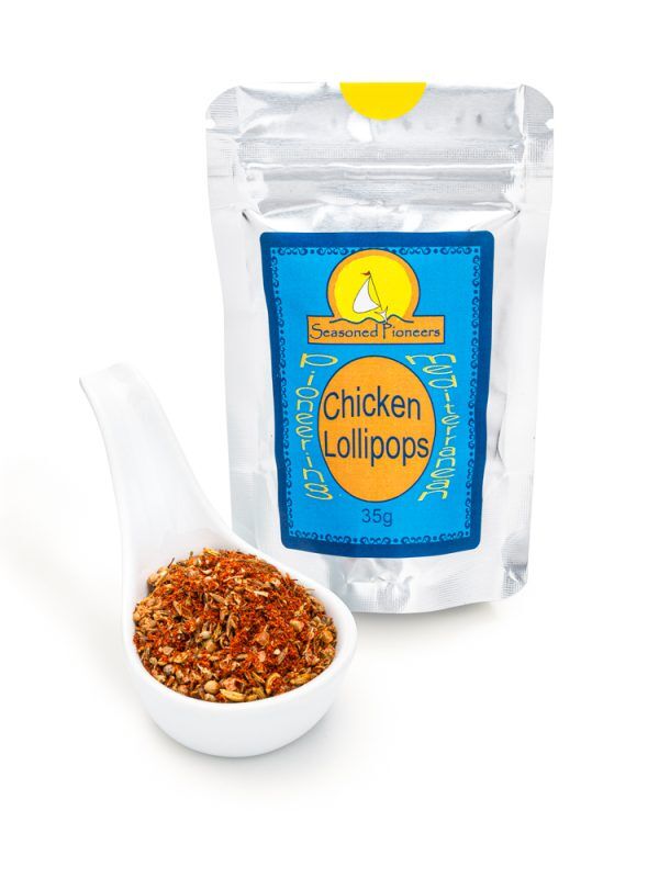 Seasoned Pioneers Chicken Lollipops Kebab Seasoning in a pouch